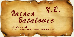 Nataša Batalović vizit kartica